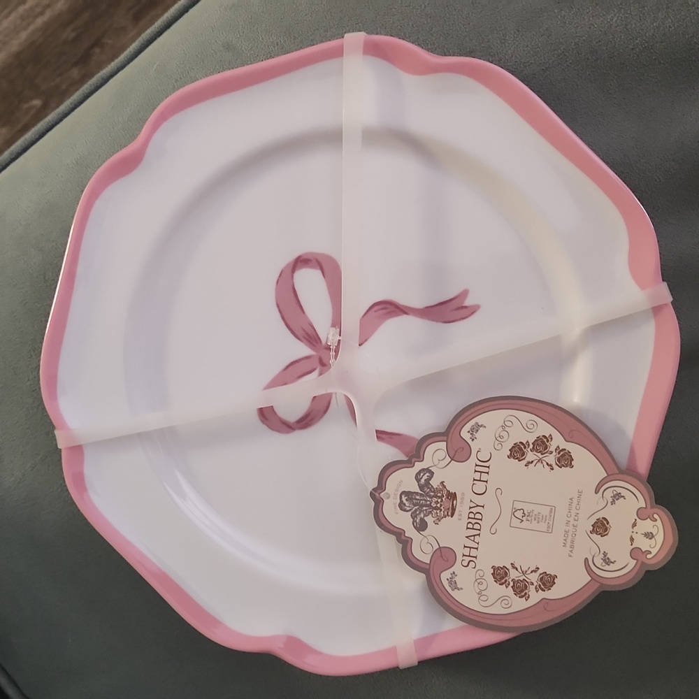 Shabby Chic Coquette Bow Melamine Salad Plates
